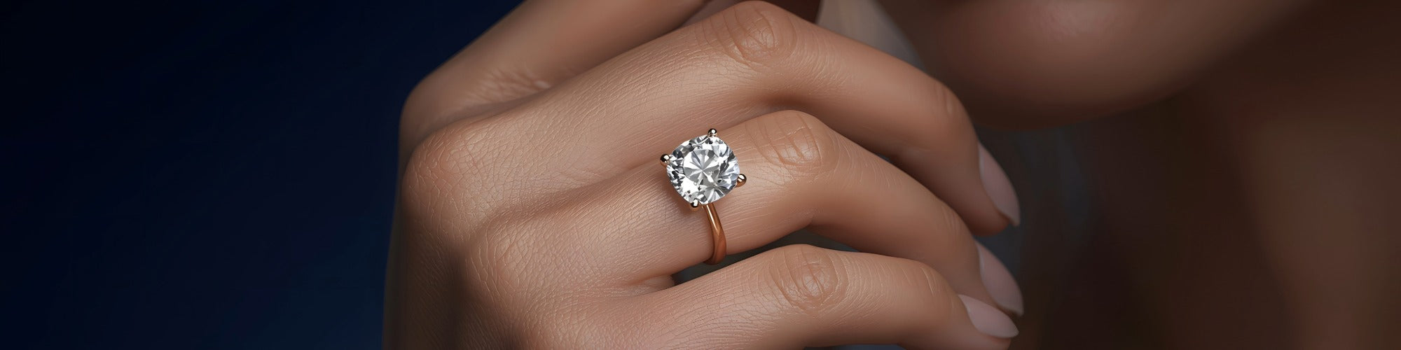 solitaire engagement ring on store jewelry