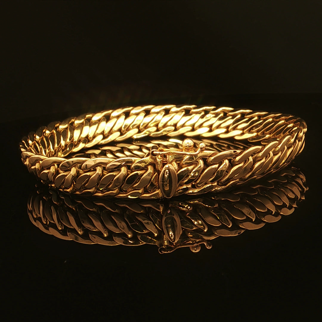 Estate 14K Yellow Gold Fancy Curb Style Bracelet