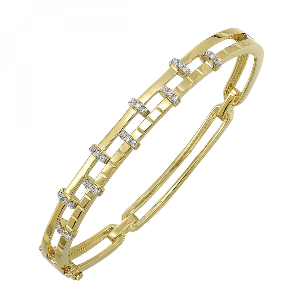 14K Yellow Gold 1/3cttw Diamond Bangle Bracelet