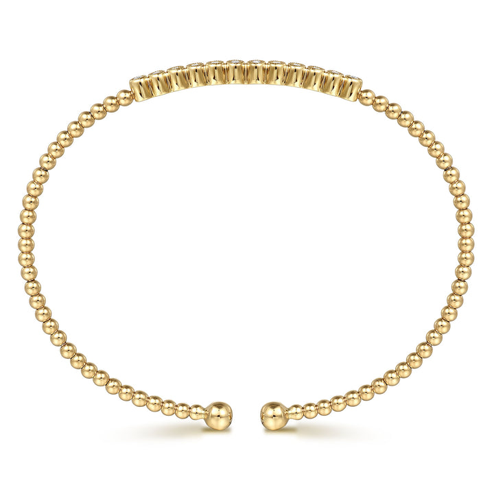 14K Yellow Gold Bujukan Bead Diamond Bangle