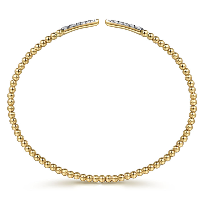 14K Yellow Gold Bujukan Diamond Spikes Split Bangle