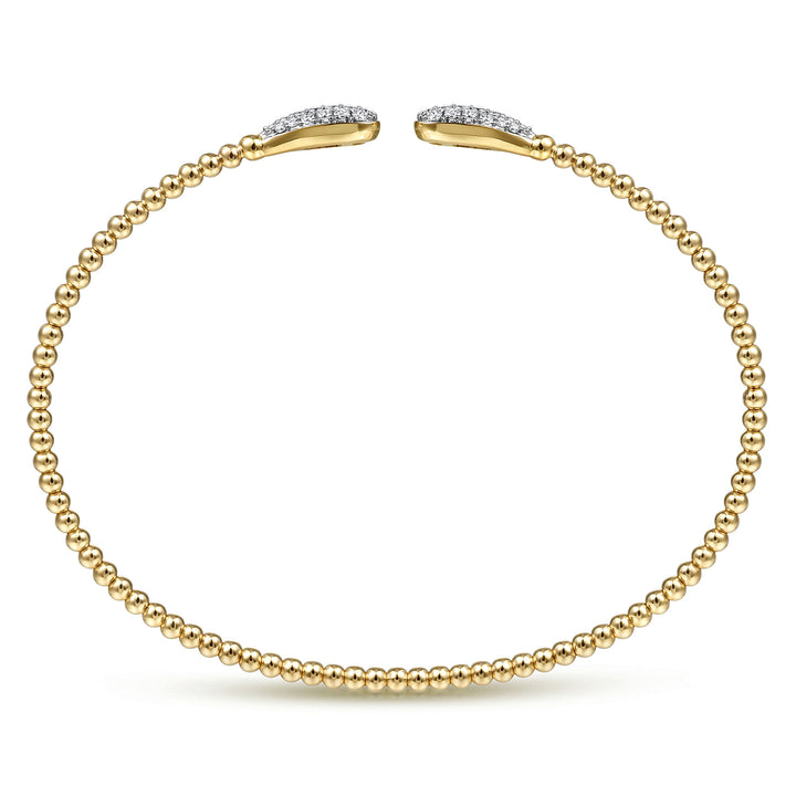 14K Yellow Gold Bujukan Diamond Teardrops Bangle