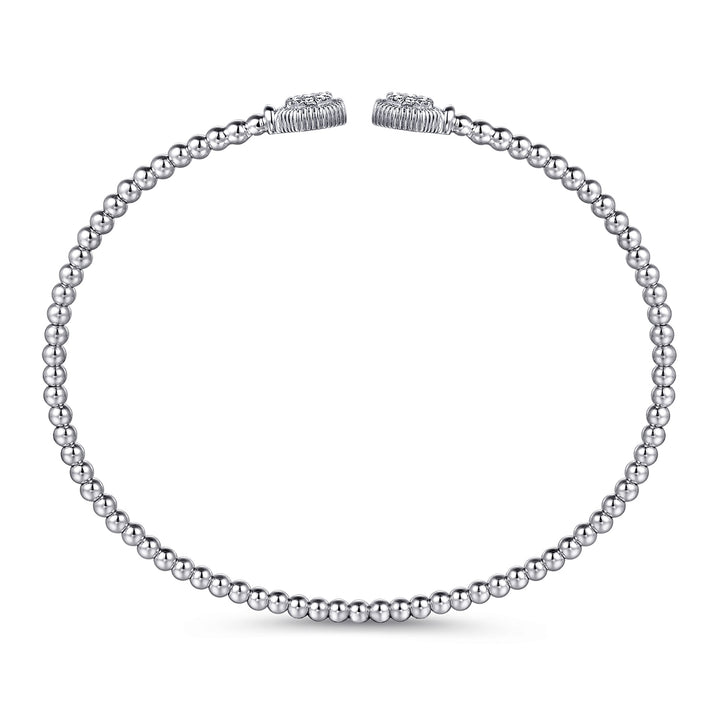 14K White Gold Bujukan Diamond Hexagon Split Bangle