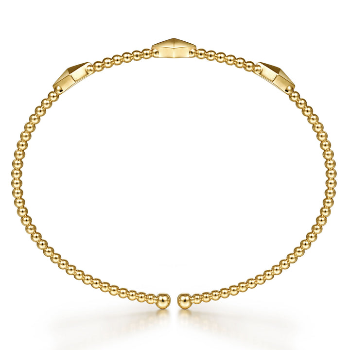 14K Yellow Gold Bujukan Pyramid Stations Bangle
