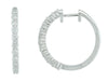 14K White Gold 1.03cttw Diamond Hoop Earrings