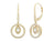 14K Yellow Gold .49cttw Diamond Circle Dangle Earrings