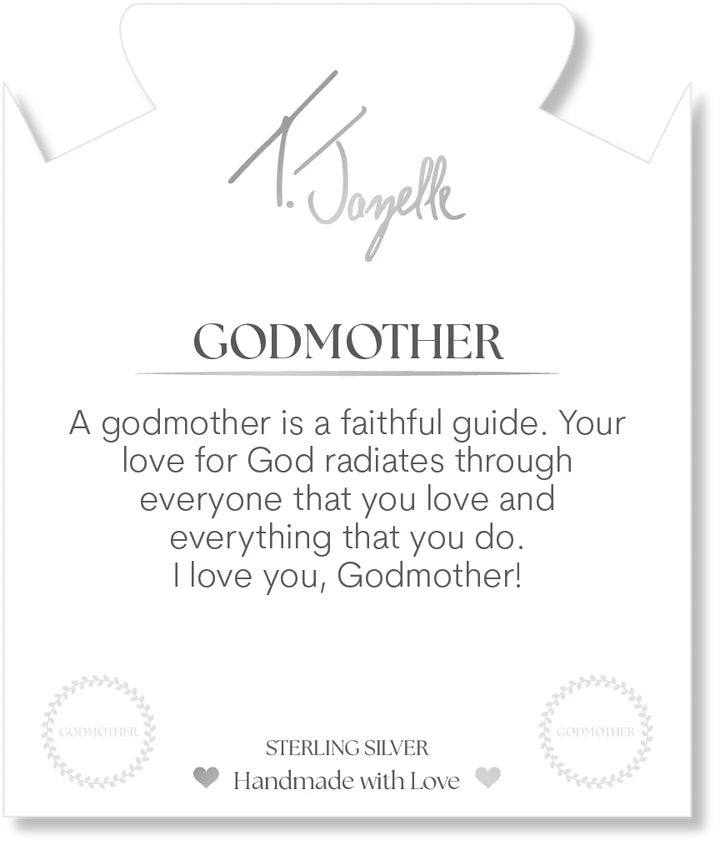 Lepidolite Quartz Gemstone Bracelet with Endless Love Godmother Sterling Silver Charm