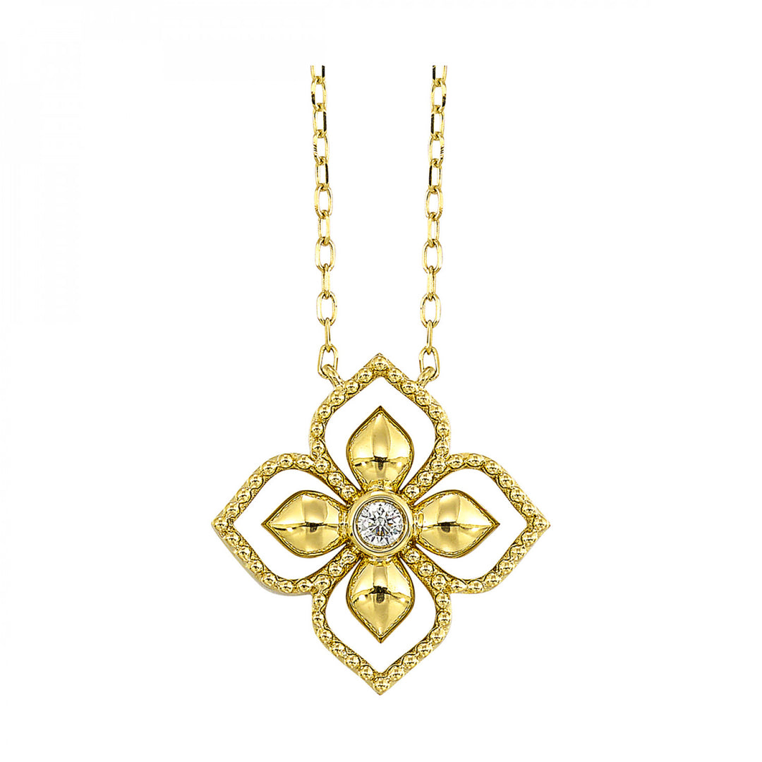 14K Yellow Gold 1/20cttw Diamond Pendant