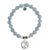 Blue Quartzite Gemstone Bracelet with Mother Son Sterling Silver Charm