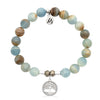 Blue Calcite Stone Bracelet with Family Tree Sterling Silver Charm