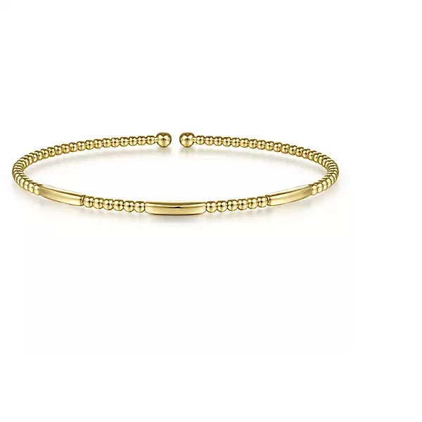 BRACELETS - 14K Yellow Gold 6.25" Bujukan Open Bangle