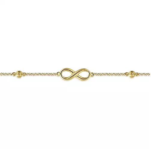 BRACELETS - 14K Yellow Gold Bujukan Infinity Station 7 Inch Bracelet