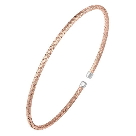 BRACELETS - 2-Tone Sterling Silver 2mm Mesh Cuff