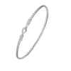 BRACELETS - Sterling Silver 2mm CZ Mesh Bangle With Hook & Loop Clasp