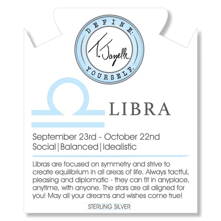 BRACELETS - Zodiac Collection - Celestine Stone Bracelet With Libra Sterling Silver Charm