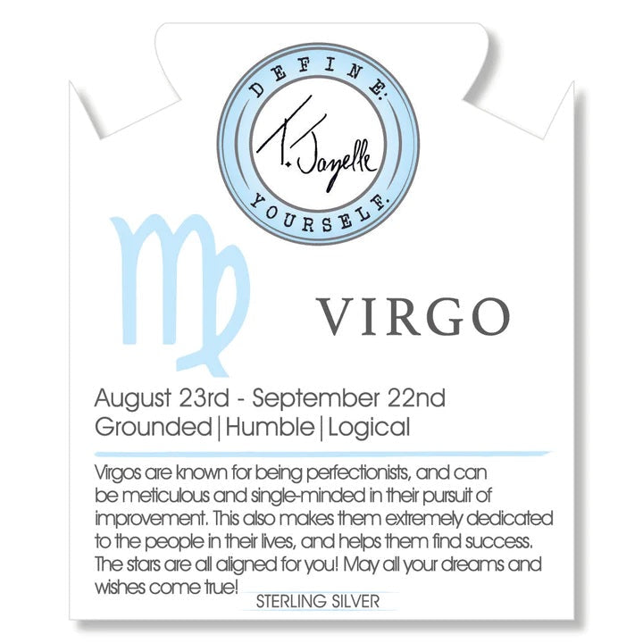 BRACELETS - Zodiac Collection - Celestine Stone Bracelet With Virgo Sterling Silver Charm