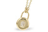 DIAMOND JEWELRY - 14K Yellow Gold .19cttw Emerald Cut Diamond Lock Pendant