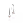 Earrings - 14K White Gold 0.07cttw Diamond & Cultured Pearl Drop Earrings