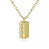 Necklace - 14K Yellow Gold .71cttw Diamond Pave Dog Tag Pendant