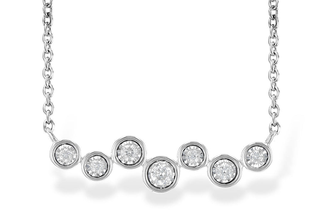 NECKLACES - 14K White Gold .13cttw Diamond Illusion Bezel Necklace