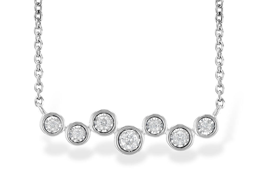NECKLACES - 14K White Gold .13cttw Diamond Illusion Bezel Necklace