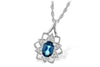 NECKLACES - 14K White Gold Blue Topaz And Diamond Necklace.