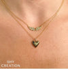 NECKLACES - 14K Yellow Gold Heart Pendant With .02cttw Diamond Accents