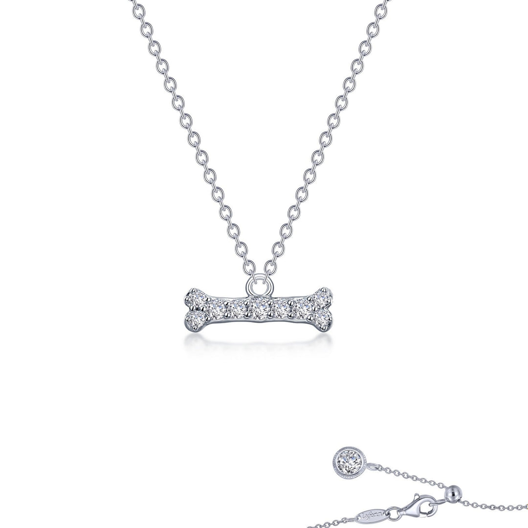 NECKLACES - Lafonn Necklace With Simulated Dog Bone .36 Cttw Diamond 20"