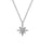 Sterling Silver .03cttw Diamond Starburst 17.5" Adjustable Necklace