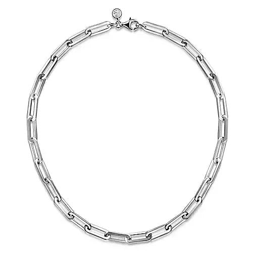 NECKLACES - Sterling Silver 17 Inch Paper Clip Chain Necklace