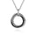 Sterling Silver Black Spinel Circular Bujukan Pendant 24" Necklace