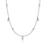 Sterling Silver Pearl Drop Station Necklace on 17.5" Adjustable Chain