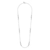 NECKLACES - Sterling Silver Round White Pearl 32" Station Necklace With Silver Bead Balls
