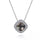 Sterling Silver White Sapphire & Rock Crystal & Black MOP Slide Necklace