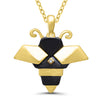 NECKLACES - Sterling Silver Yellow Gold Plated Satin Finish Bee Necklace