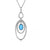 Sterling Sliver Rock Crystal & Turquoise Doublet Drop Necklace.
