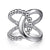 Sterling Silver Bujukan Style Interlocking Wide Fashion Ring. Finger Size 6.5