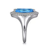 Ring - Sterling Silver Marquise Shape London Blue Topaz Bujukan Fashion Ladies Ring. Finger Size 6.5
