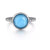 Sterling Silver Rock Crystal & Turquoise Bezel Bujukan Fashion Ring. Finger Size 6.5