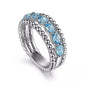Ring - Sterling Silver Swiss Blue Topaz Bujukan Fashion Ring. Finger Size 6.5