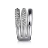 Ring - Sterling Silver White Sapphire Bujukan Multi Row Fashion Ring. Finger Size 6.5