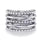 Sterling Silver White Sapphire Multi Row Bujukan Fashion Ring with X Designs. Finger Size 6.5