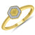 10K Yellow Gold 0.05cttw Diamond Honeycomb Fashion Ring with Bee in center.