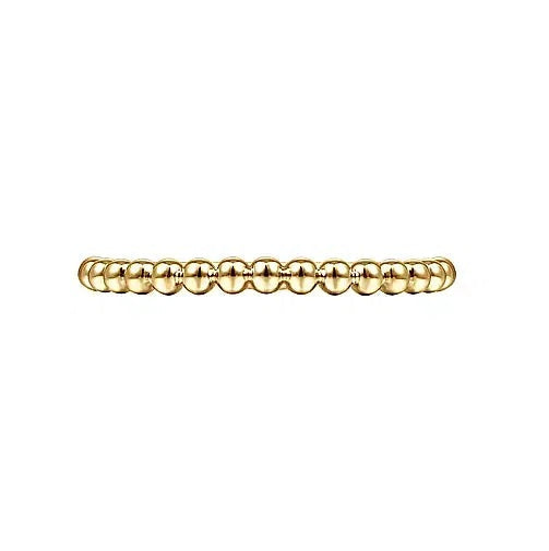 RINGS - 14K Yellow Gold Bujukan Beaded Ball Stackable Fashion Ring