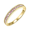RINGS - Pink Tourmaline Channel Set Birthstone Ring 14K Yellow Gold