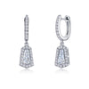 UNDER $200 - Lafonn Baguette Drop Earrings With Simulated Diamond Huggie 1.1 Cttw Diamond