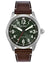 Citizen Eco-Drive Mens Garrison Watch with Black Leather Strap