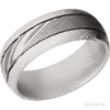 WEDDING - Damascus Steel Wedding Band 8mm With 2 .5mm Grooves