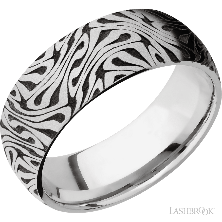 WEDDING - Laser Carved Escher Pattern Wedding Band Cobalt Chrome 8mm