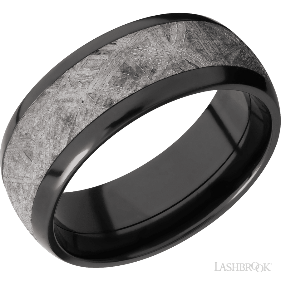 WEDDING - Meteorite Wedding Band Black Zirconium 8mm Wide
